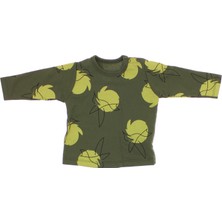 VİTASTORETR Kuş Desen Baskılı Pamuklu Kahverengi Çocuk Sweat Takım