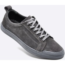 Fosco Süet Deri Gri Sneaker Erkek Ayakkabı 9822 116