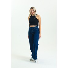 Moda-AK Kadın Fitilli Halter Yaka Crop / Bluz / Büstiyer