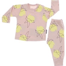 VİTASTORETR Kuş Desen Baskılı Pamuklu Pembe Çocuk Sweat Takım