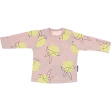VİTASTORETR Kuş Desen Baskılı Pamuklu Pembe Çocuk Sweat Takım