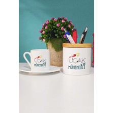 Hedizu En Tatlı Uçak Mühendisi Türk Kahvesi Fincanı Beyaz ve Kalemlik