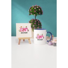 Hedizu Öğretmenler Günü Hediyesi Sınıf Öğretmeni Lacivert Kupa Bardak Dekoratif Taş