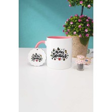 Hedizu Merry Christmas Yılbaşı Hediyesi Pembe Kupa Bardak Anahtarlık