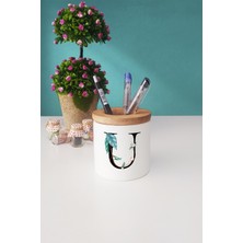 Hedizu Çiçek Desenli U Harfli Kalemlik