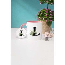 Hedizu Botanik L Harfli Pembe Kupa Bardak Anahtarlık