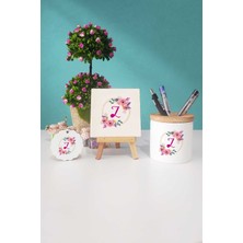 Hedizu Çiçekli Z Harfli Dekoratif Taş Anahtarlık Kalemlik