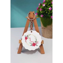 Hedizu Çiçekli L Harfli Anahtarlık