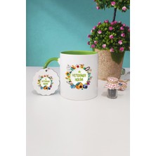 Hedizu Veteriner Hekime Hediye Veteriner Hekim Yeşil Kupa Bardak Anahtarlık