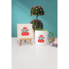 Hedizu Dedeye Hediye Dünyanın En Kral Dedesi Yeşil Kupa Bardak Dekoratif Taş