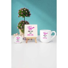 Hedizu Teyze Anne Gibi Ama Daha Cool Oval Kupa Bardak Dekoratif Taş Anahtarlık