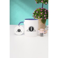 Hedizu I Harfli Lacivert Kupa Bardak Anahtarlık