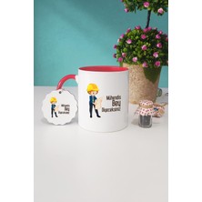 Hedizu Mühendise Hediye Mühendis Bey Kırmızı Kupa Bardak Anahtarlık