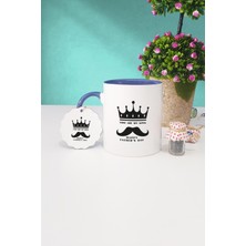 Hedizu Babalar Günü Hediyesi Lacivert Kupa Bardak Anahtarlık