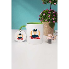 Hedizu Erkek Polise Hediye Yeşil Kupa Bardak Anahtarlık