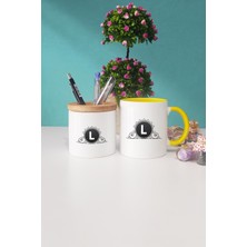 Hedizu L Harfli Sarı Kupa Bardak Kalemlik