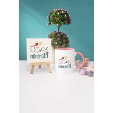 Hedizu En Tatlı Uçak Mühendisi Pembe Kupa Bardak Dekoratif Taş