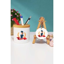 Hedizu Kadın Polise Hediye Kalemlik ve Anahtarlık