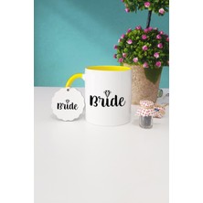 Hedizu Bride Gelin Hediye Sarı Kupa Bardak Anahtarlık