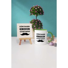 Hedizu Dünyanın En Yakışıklı Öğretmeni Yeşil Kupa Bardak Dekoratif Taş