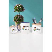 Hedizu Böğön Canlı Ders Var Mı Lacivert Kupa Bardak Kalemlik Anahtarlık