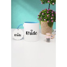 Hedizu Bride Gelin Hediye Mavi Kupa Bardak Anahtarlık