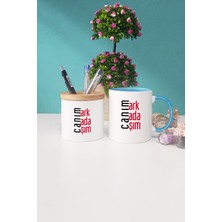 Hedizu Arkadaşa Hediye Canım Arkadaşım Mavi Kupa Bardak Kalemlik