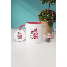 Hedizu Arkadaşa Hediye Canım Arkadaşım Kırmızı Kupa Bardak Anahtarlık