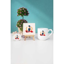 Hedizu Kadın Polise Hediye Oval Kupa Bardak Dekoratif Taş Anahtarlık