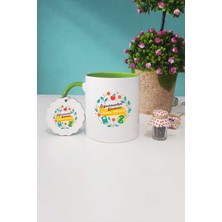 Hedizu Öğretmenler Günü Hediyesi Yeşil Kupa Bardak Anahtarlık