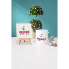 Hedizu Diş Hekimi Asistanı Mavi Kupa Bardak Dekoratif Taş