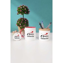 Hedizu En Tatlı Öğretim Görevlisi Kırmızı Kupa Bardak Kalemlik Anahtarlık