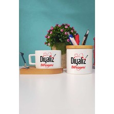Hedizu Diyaliz Teknisyeni Ahşap Altlıklı Fincan ve Kalemlik