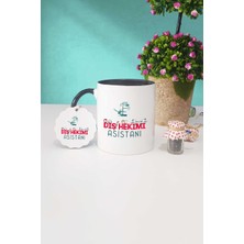 Hedizu Diş Hekimi Asistanı Siyah Kupa Bardak Anahtarlık