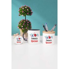 Hedizu Fransızca Öğretmeni Siyah Kupa Bardak Kalemlik Anahtarlık