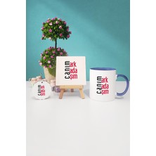 Hedizu Arkadaşa Hediye Canım Arkadaşım Lacivert Kupa Bardak Dekoratif Taş Anahtarlık