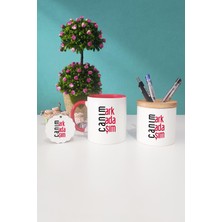 Hedizu Arkadaşa Hediye Canım Arkadaşım Kırmızı Kupa Bardak Kalemlik Anahtarlık