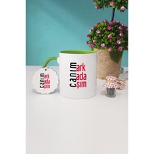 Hedizu Arkadaşa Hediye Canım Arkadaşım Yeşil Kupa Bardak Anahtarlık