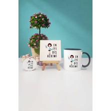 Hedizu En Iyi Diş Hekimi Hediye Siyah Kupa Bardak Dekoratif Taş Anahtarlık