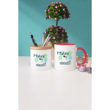 Hedizu Makine Mühendisi Hediye Kırmızı Kupa Bardak Kalemlik