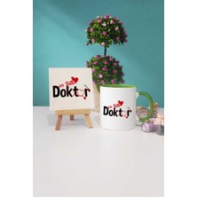 Hedizu En Tatlı Doktor Yeşil Kupa Bardak Dekoratif Taş