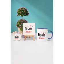 Hedizu Diyaliz Teknikeri Lacivert Kupa Bardak Dekoratif Taş Anahtarlık