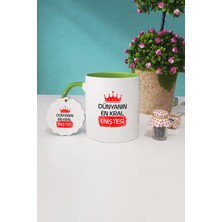 Hedizu Enişteye Hediye Dünyanın En Kral Eniştesi Yeşil Kupa Bardak Anahtarlık