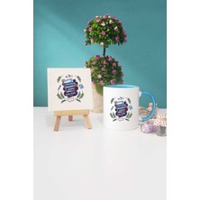 Hedizu Öğretmenler Günü Hediyesi Mavi Kupa Bardak Dekoratif Taş