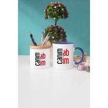 Hedizu Abiye Hediye Canım Abim Lacivert Kupa Bardak Kalemlik