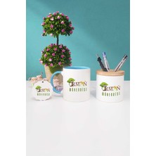 Hedizu Orman Mühendisi Hediye Mavi Kupa Bardak Kalemlik Anahtarlık