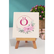 Hedizu Çiçekli Ö Harfli Dekoratif Taş Baskı