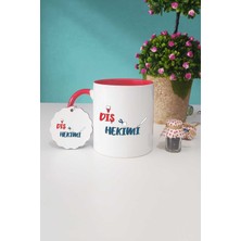 Hedizu Diş Hekimi Kırmızı Kupa Bardak Anahtarlık