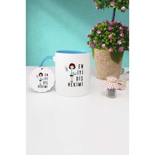 Hedizu En Iyi Diş Hekimi Hediye Mavi Kupa Bardak Anahtarlık