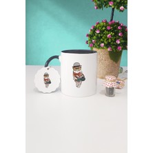 Hedizu Fotoğrafçı Baykuş Siyah Kupa Bardak Anahtarlık